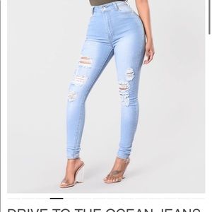 Blue ripped jeans